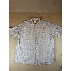 Weatherproof Vintage Men's Short Sleeve Button-Up Shirt, Blue, Size XL